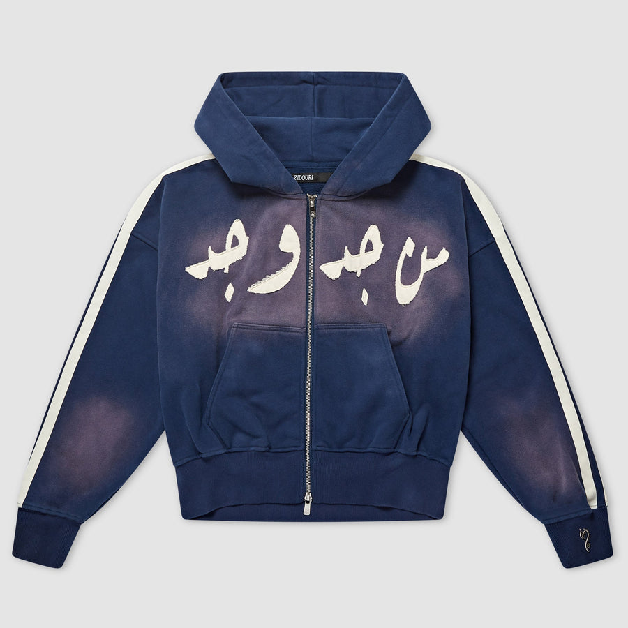 NAVY TRACKLINE ZIP UP - Zidouri